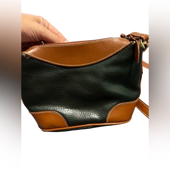 Bass vintage green and brown leather shoulder bag some wear - Picture 2 of 10